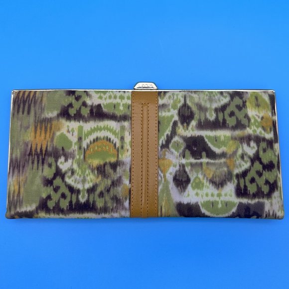Lodis Handbags - 476. EUC Lodis Retro Inspired Green Yellow and Brown Vegan Leather Wallet/Clutch